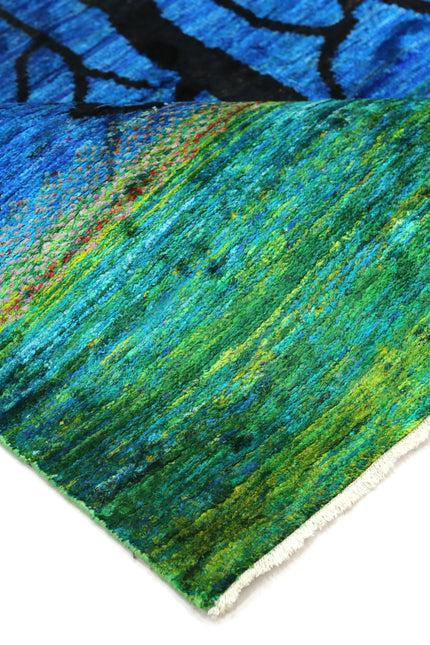 Serengeti Sunset Hand-Knotted Recycled Sari Silk Rug