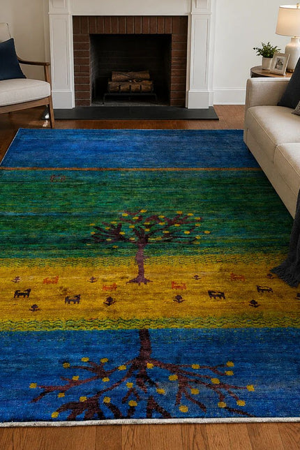 Handmade Recycled Sari Silk Area Rug by Silver Sydney