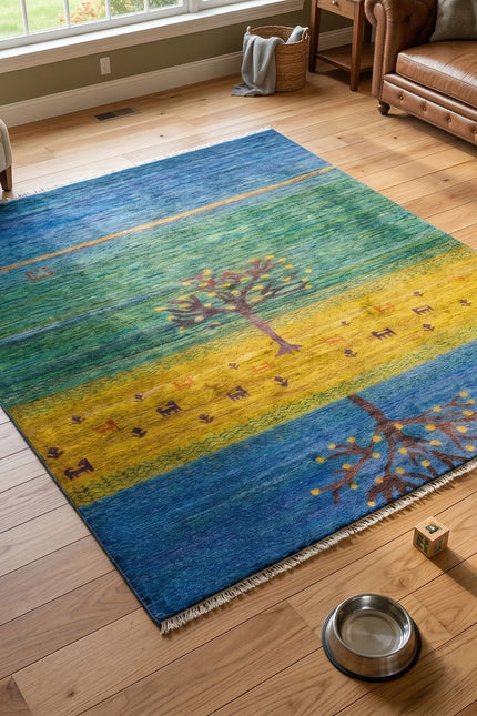 Handmade Recycled Sari Silk Area Rug by Silver Sydney