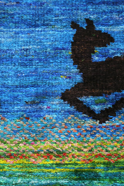Serengeti Sunset Hand-Knotted Recycled Sari Silk Rug